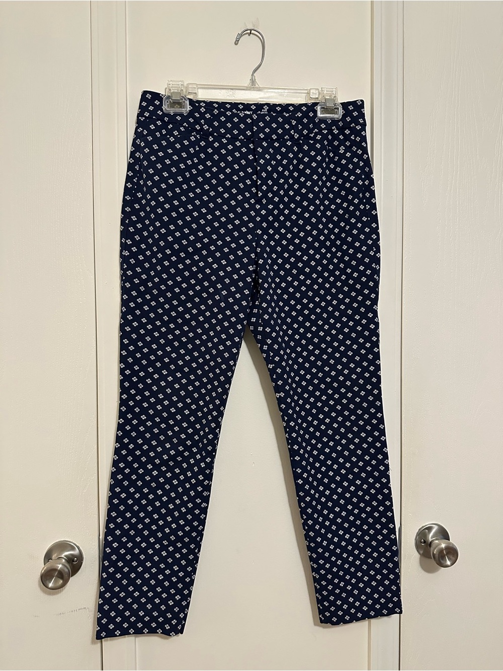 Old Navy Navy Blue Printed Pixie Pants